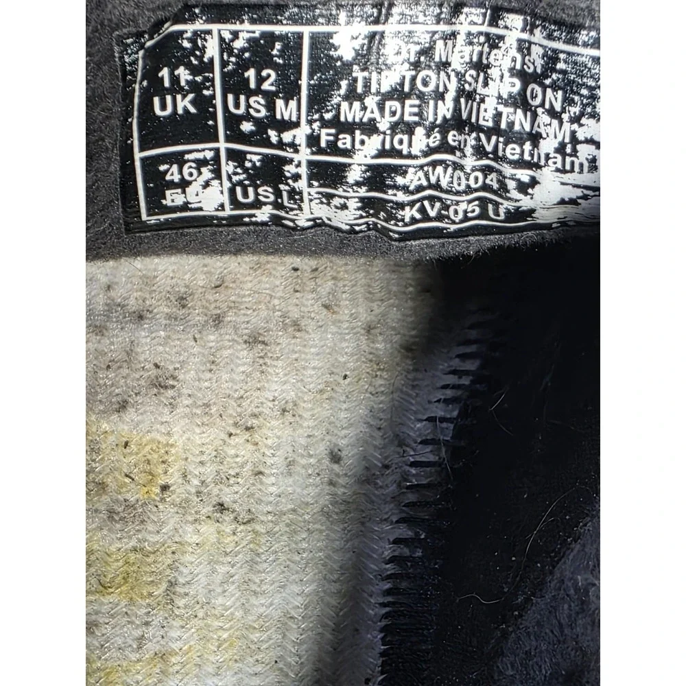 Dr. Martens Tipton‎ Slip On Shoes Black Leather Mens US 12 Made in Vietnam SB2